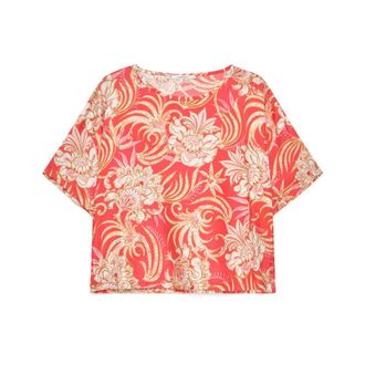 Maliparmi Blouses, female, Red, Size: 2XL Collection Print Shirt