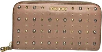 Miu Miu Pre-owned Leren Portemonnee - Dames - Vintage Accessoires - Roze - ONE Size - Leer - Vintage