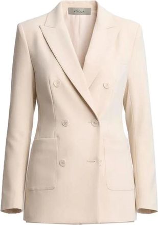 Kocca Jassen, Dames, Wit, S, Leer, Soft Elegance Gestructureerd Jasje