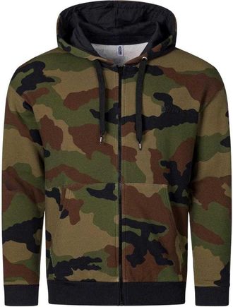 Moschino Heren Camouflage Volledige Rits Hoodie (Groen)
