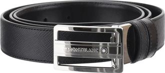 Montblanc Montblanc, Accessoires, Heren, Zwart, ONE Size, Leer, Leren Riem met Dubbelzijdig Draagvlak