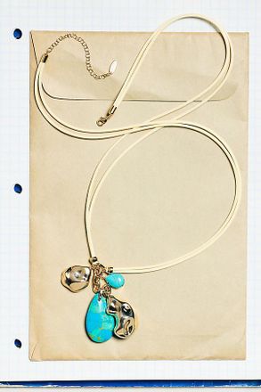 Anthropologie Corded Stone Charm Pendant Necklace