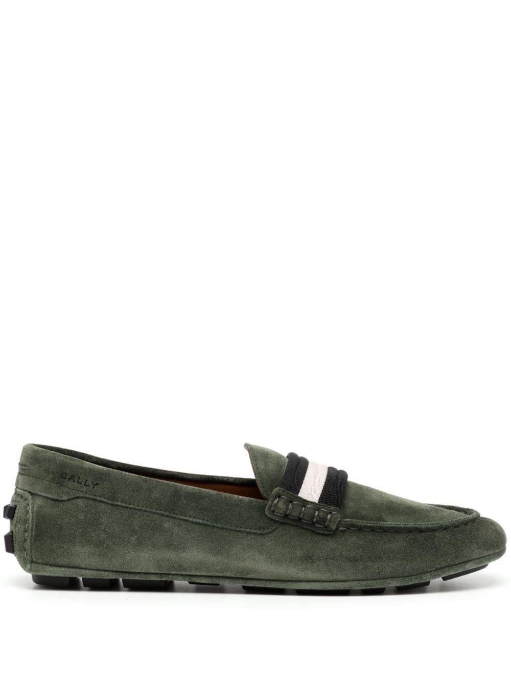 Bally of Switzerland Hunter Green Suede Loafers Size 8.5 B