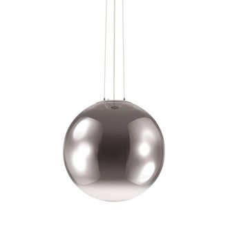 Netlighting Mapa 1 Light Globe Ceiling Pendant Chrome Shade in Grey