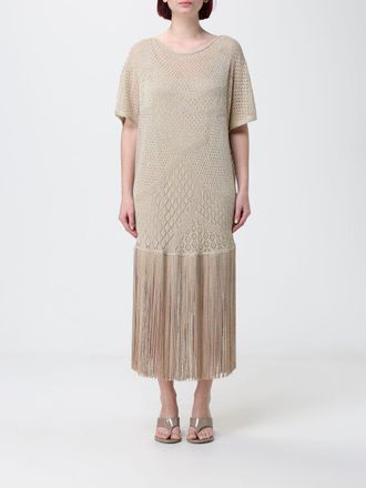 Simona Corsellini Crochet Midi Dress with Fringes