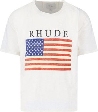 Rhude Classic White T-Shirt With Minimalist Design