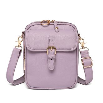 Generic Crossbody Bag for Women, Premium Adjustable Vintage Versatile Anti-Theft Cross Body Leather Bag with 10 Card Slots (Purple)