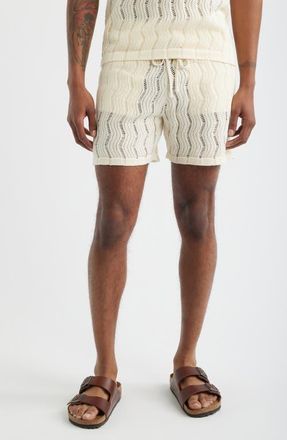 MAVRANS Oceanside Knit Drawstring Shorts in Beige at Nordstrom, Size Xx-Large