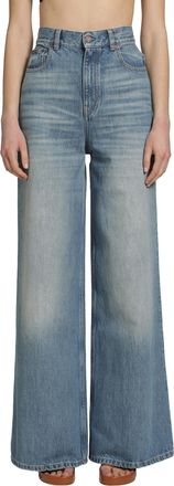 Chlo&eacute; High-Rise Wide Leg Jeans
