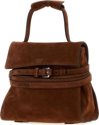 Moschino Womens Brown Suede Regular Moschino Tie Me Handbag Caffe Borse A Mano Bag