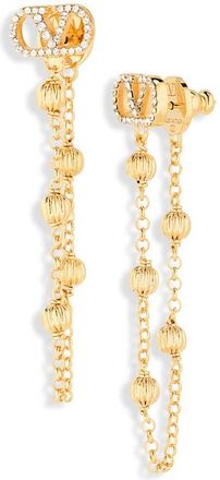 Valentino Garavani VLOGO Signature Front/Back Earrings in Gold at Nordstrom