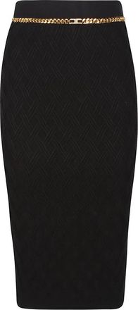 Elisabetta Franchi Midi Rok - Dames - Kokerrokken - Zwart - XS - Polyester - Rokken