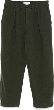 Universal Works Oxford Broek - Olijfgroen Gerecycled Wol - Heren - Straight fit broeken - Groen - W28 - Wol - Broeken