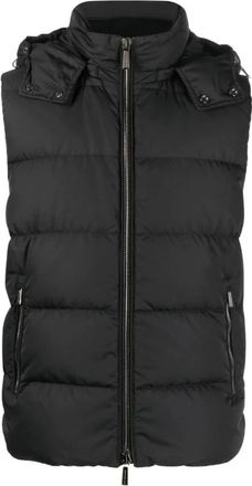 Moorer Hoge hals gewatteerd gilet zwart vest - Heren - Bodywarmers - Zwart - L - Jassen