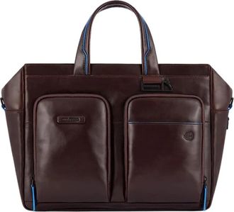 Piquadro Elegante Leren Documentenhouder met Laptoptas - Dames - Laptoptassen - Bruin - ONE Size - Leer - Tassen