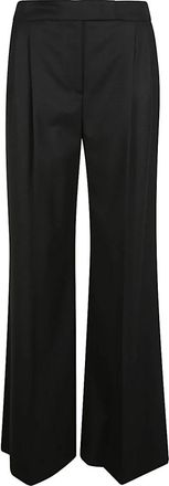Via Masini 80 Hoge Taille Zwarte Wijde Pijp Broek - Dames - Wijde Broeken - Zwart - L - Broeken