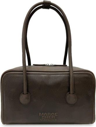 Margesherwood Soft Boston Small Nubuck Leather Shoulder Bag in Washed Brown Embossed Pull-Up at Nordstrom