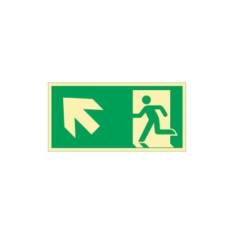 OEM Fp - Se&ntilde;al De Evacuaci&oacute;n Din En Iso 7010 L297xw148mm V&iacute;a De Evacuaci&oacute;n Izquierda Hacia Arriba Ku