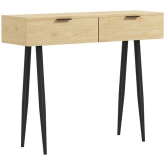 HOMCOM Mesa consola 100x30x80.5 cm roble