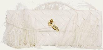 Bottega Veneta Andiamo Feather Leather Clutch Bag