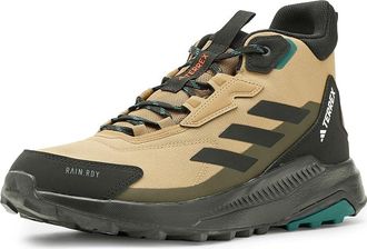 adidas Terrex Anylander Mid Top Rain.RDY Hiking Shoes Mens Climbing Shoes Cardboard/Black/Shadow Olive : 10.5 D - Medium, Textile