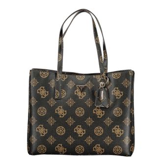Guess Brown Polyurethane Womens Bag with Dual Handles and Spacious Womens Compartments