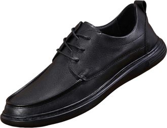 Generic Mens Dress Shoes Black Classic Slip On Oxfords Formal Casual Business Wedding Work Lace-ups (Black,7.5)