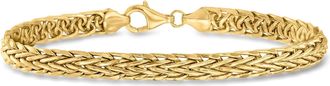 Canaria Canaria 5mm 10kt Yellow Gold Flat Wheat-Link Bracelet