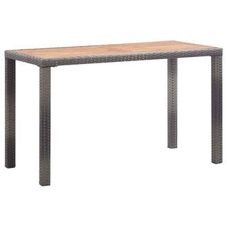 Berkfield Home Garden Table Anthracite & Brown 123x60x74 cm Solid Acacia Wood in Black | Size: 123 x 60 x 74 cm