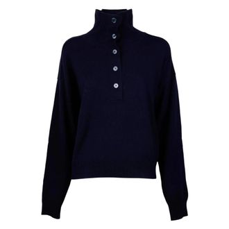 Seventy Dolcevita con Bottoni - - Knitwear - Donna - Blu - S
