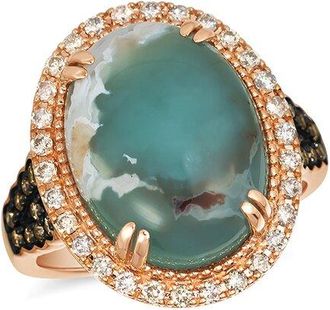 Le Vian 14K Rose Gold 8.29 Ct. Tw. Diamond & Aquaphrase Cocktail Ring