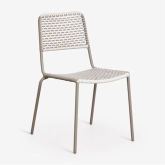 Sklum Silla De Jard&iacute;n Apilable En Acero Y Mimbre Sint&eacute;tico Veyra Sklum