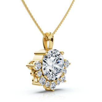 Pompeii3 Certified 3.25Ct Diamond Pendant 14k Gold 18 Womens Necklace Lab Grown FG/VS
