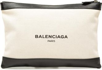 Balenciaga Pre-owned Balenciaga Canvas Navy Clip M Clutch Unisex FCUEKDHW3V71DQ0G