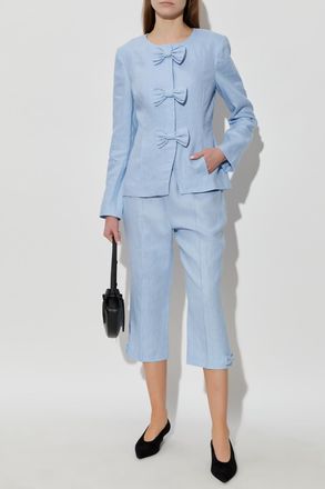 Poss&eacute; Linen Blazer Harper, Womens, Light Blue