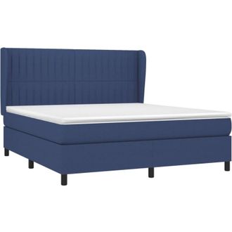 vidaXL Vidaxl - Cama Box Spring Con Colch&oacute;n Tela Azul 180x200 Cm