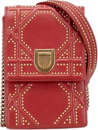 Dior Pre-owned Cross Body Bags, female, Red, Size: ONE SIZE Pre-owned Leather Crossbody Bag
