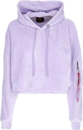 Alpha Industries Geknipte Chenille Hoodie met ritssluiting - Dames - Hoodies - Paars - XS - Polyester - Hoodies & sweatvesten