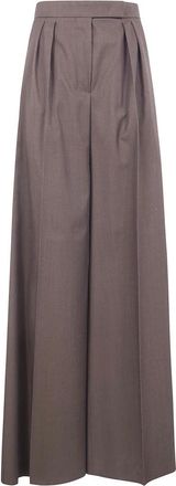 Max Mara Wide Broeken - Dames - Wijde Broeken - Bruin - XS - Broeken