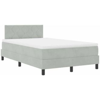 vidaXL Cama Tipo Box Spring Gris Claro 120 X 190 Cm Terciopelo Vidaxl