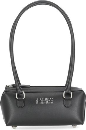 Maison Margiela Sleek Rectangular Black Leather MM6 Shoulder Bag