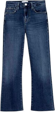 Frame Denim Womens Le Crop Mini Boot Raw Edge Jeans In Crosslane