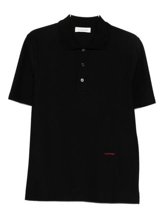 Lanvin Cotton Black Polo Shirt