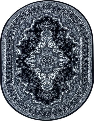 My Home Teppich »Oriental, Made in Belgium« oval 7 mm Höhe Orient-Optik, mit Bordüre, Kurzflor, pflegeleicht, elegant