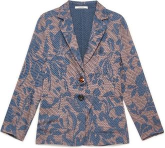 Maliparmi Sweet Foliage Blazer - Dames - Blazers - Blauw - 2XL - Polyester - Jassen