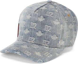 Dsquared2 Caps - Heren - Petten - Blauw - ONE Size - Leer - Accessoires