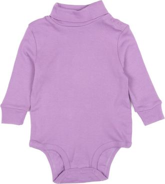 Leveret Cotton Boho Solid Turtleneck Bodysuit in Light/pastel Purple at Nordstrom, Size 6-12M