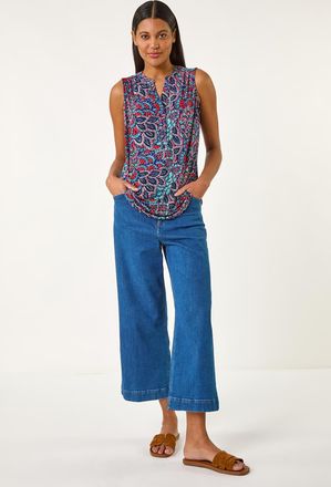 Roman Cotton Denim Stretch Culottes