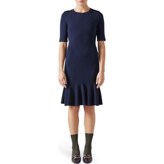 L.k. Bennett Annmarie Ribbed Sweater Dress in Midnight at Nordstrom Rack, Size Small