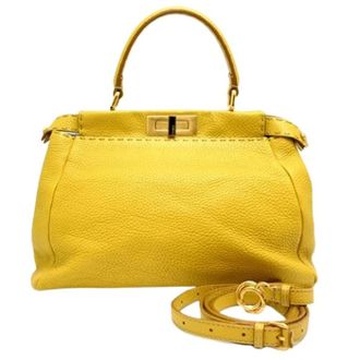 Fendi Pre-owned Vintage Handbag - Dames - Vintage Handtas - Geel - ONE Size - Leer - Vintage